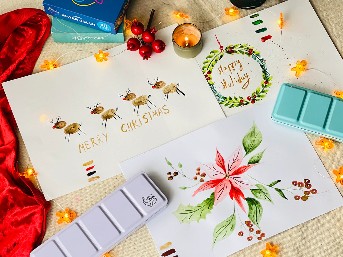 🎁Christmas Watercolor Tutorials 2025: Easy Holiday Painting Lessons Step-by-Step