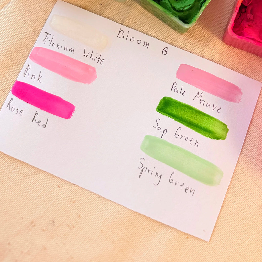 Art Whale Bloom 6 - Birthday Gouache Refill Set, 6 Colors × 2 Cups, 50ml Refillable