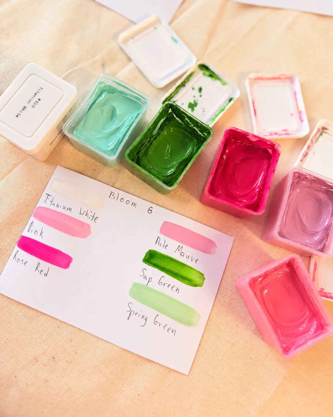 Art Whale Bloom 6 - Birthday Gouache Refill Set, 6 Colors × 2 Cups, 50ml Refillable