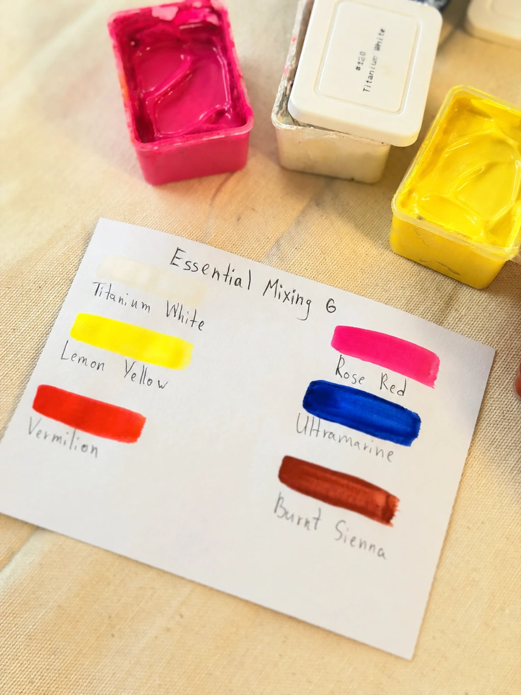 Art Whale Essential Mixing 6 - Birthday Gouache Refill Set, 6 Colors × 2 Cups, 50ml Refillable