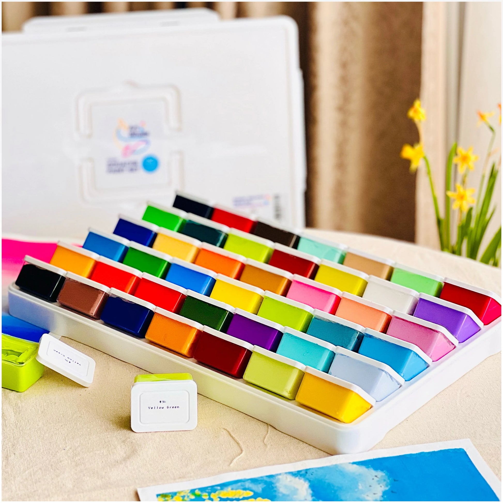 Art Whale Gouache Paint Set – 42 Colors, 50ml Cups, Refillable | Art Whale