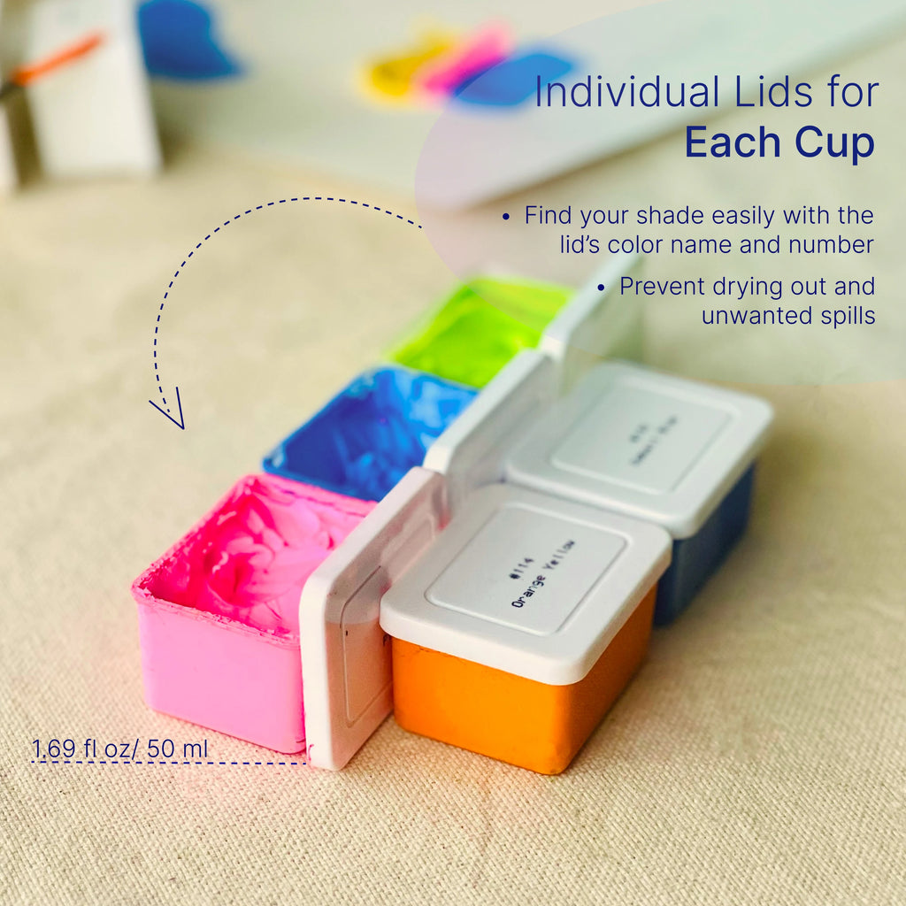 Art Whale Gouache Paint Set – 42 Colors, 50ml Cups, Refillable | Art Whale