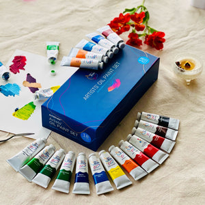 Oil Paint Set 18 Colors – Art Whale 37ml (1.25oz) Large Tubes, High Pigment Oil Paints for Canvas, Smooth Blending, Rich Basic Colors