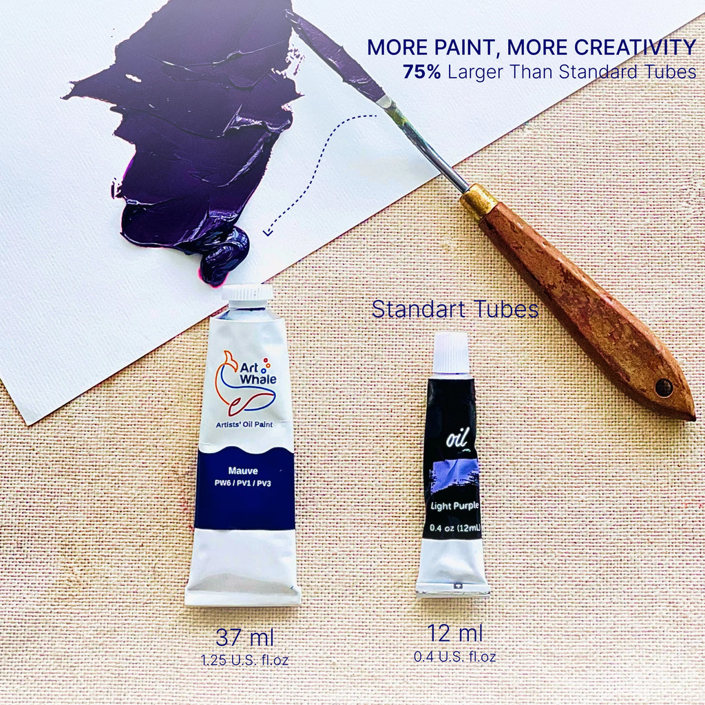 Art Whale Oil Paint Set – 18 Colors in Large 37ml Tubes, High Pigment