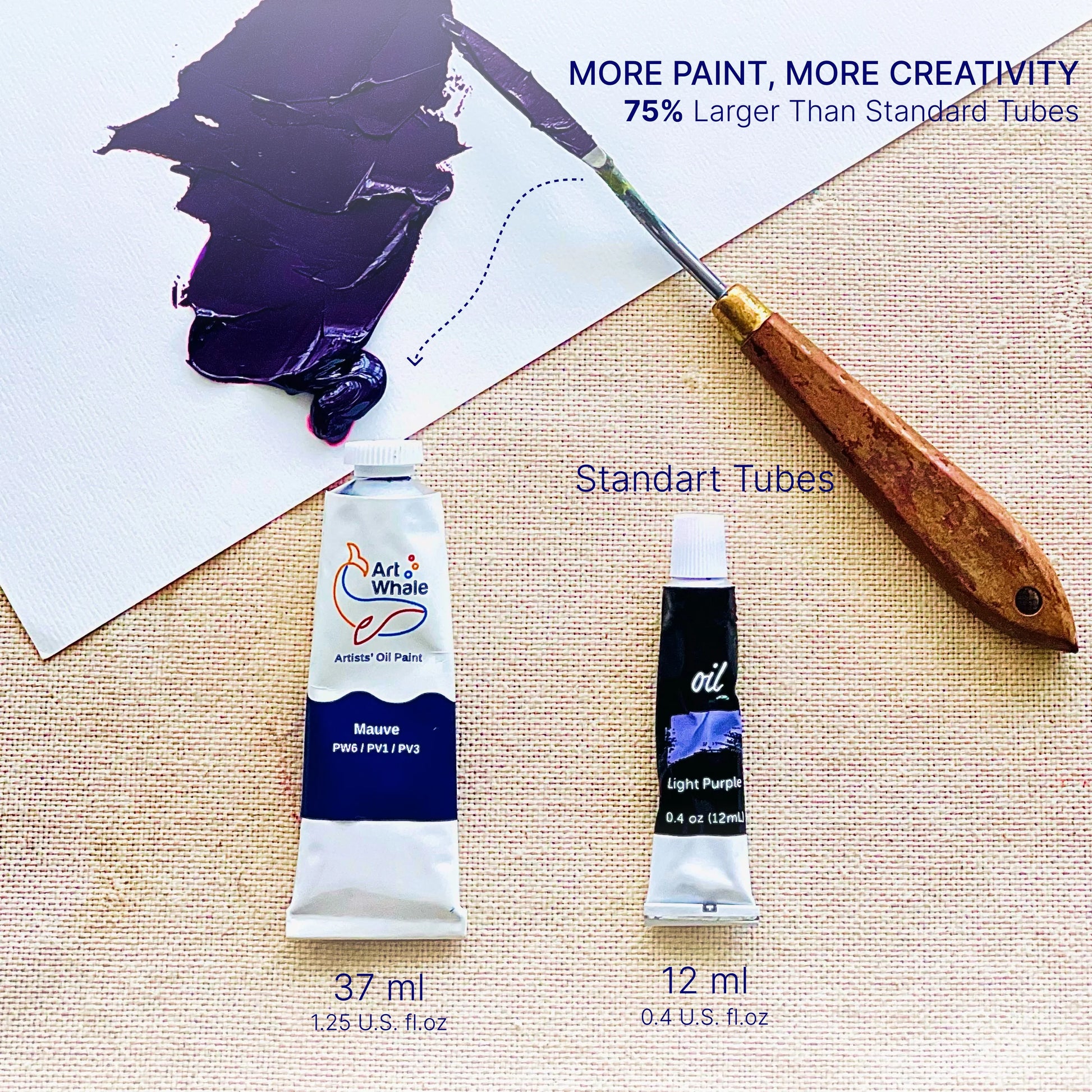 Art Whale Oil Paint Set – 18 Colors in Large 37ml Tubes, High Pigment