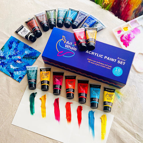 Acrylic Paint Set 18 Colors, 75ml/2.5oz Tubes