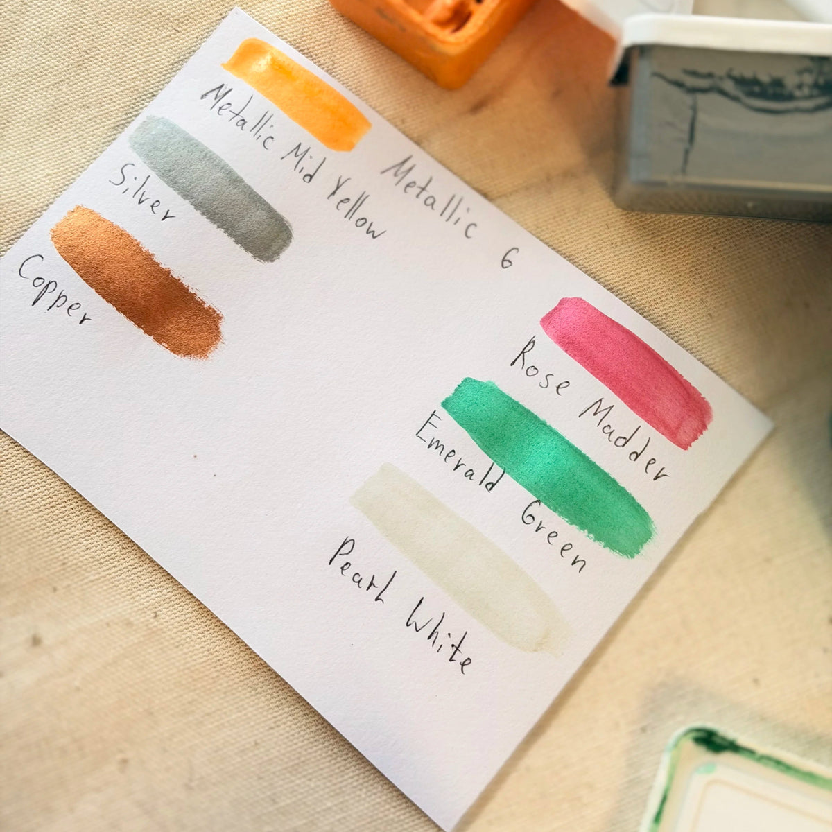 Art Whale Metallic 6 - Birthday Gouache Refill Set, 6 Colors × 2 Cups, 50ml Refillable