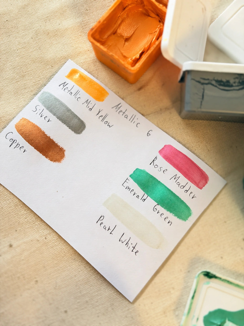 Art Whale Metallic 6 - Birthday Gouache Refill Set, 6 Colors × 2 Cups, 50ml Refillable