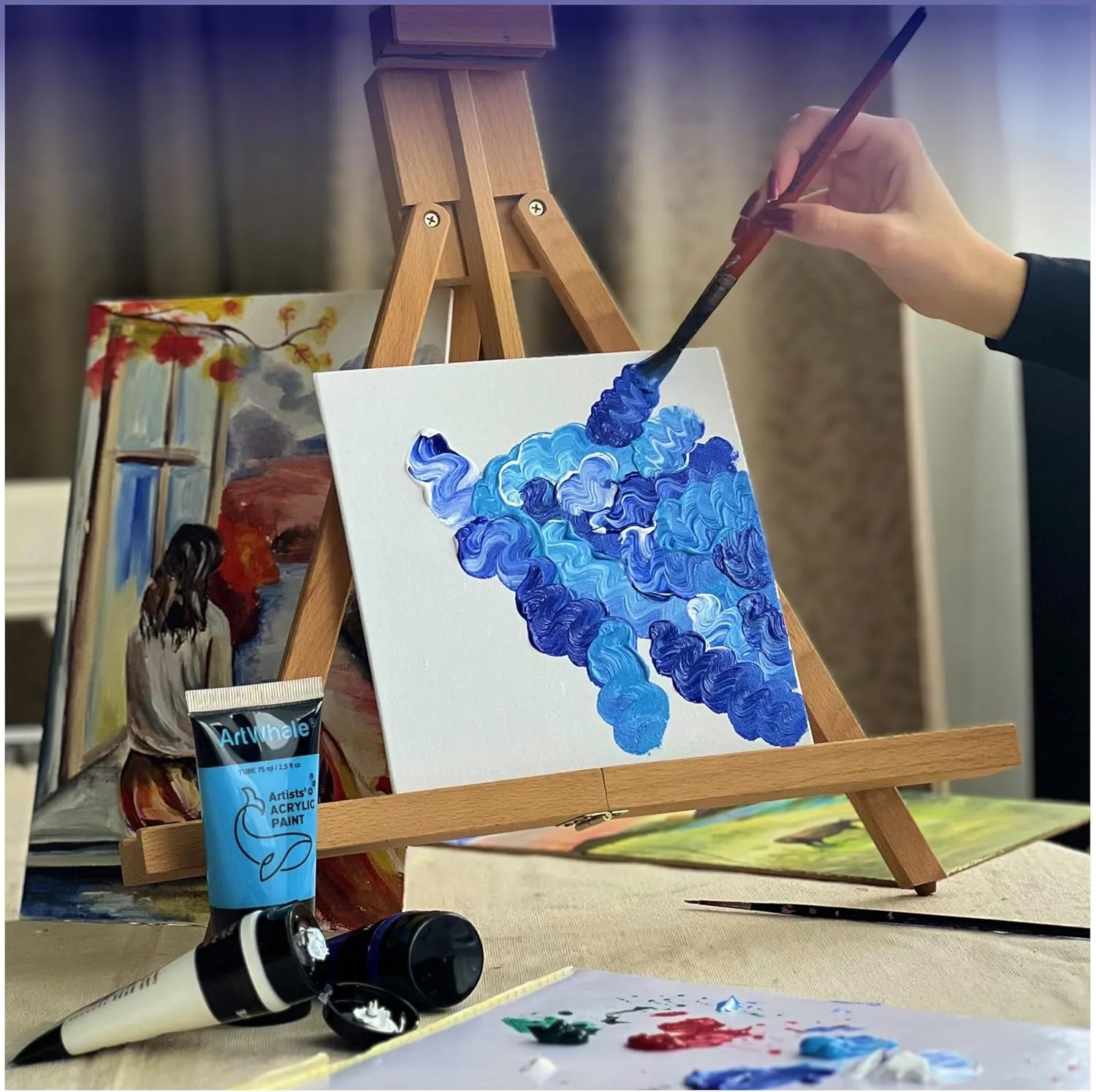 Art Whale 18 Color Acrylic Paint Set – Large 75ml Tubes, Rich Colors