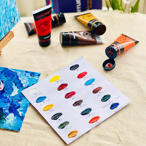 Art Whale 18 Color Acrylic Paint Set – Large 75ml Tubes, Rich Colors