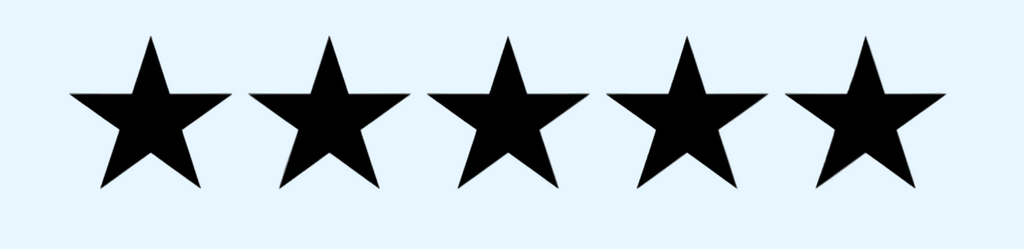 Five black stars on a #E8F7FF background