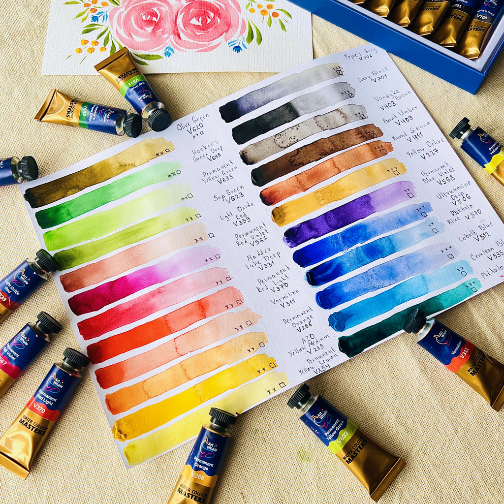 Watercolor Paint Set, 24 Colors, 15ml/0.5oz Tubes