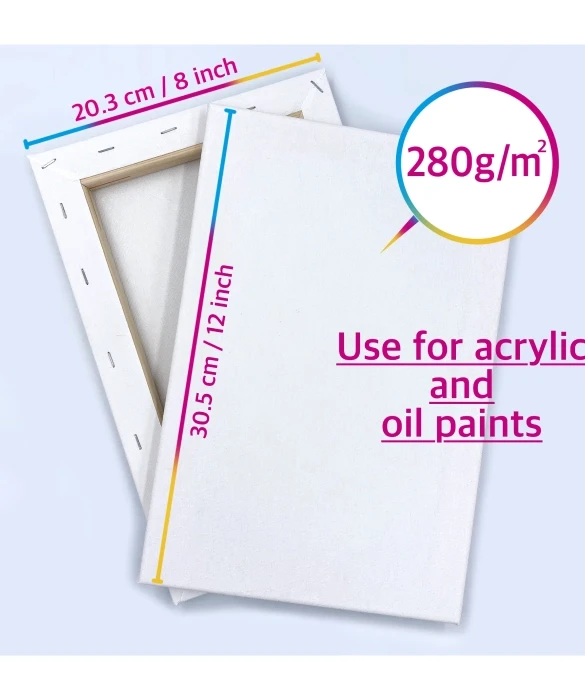 Artists' Stretched Canvas, pack of 5